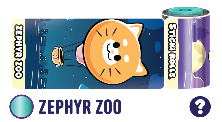 A Sticki Rolls Fantasticks Zephyr Zoo design.