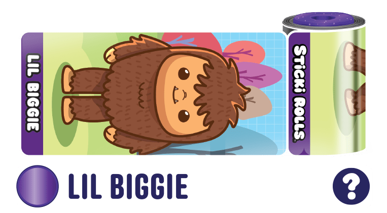 Sticki Rolls' Fantasticks Lil Biggie design featuring an adorable brown monster standing.