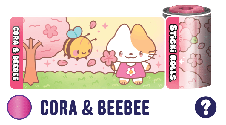 A Cora & BeeBee sticker design featuring cats and bees.