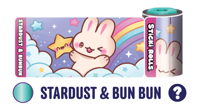Stardust & Bun Bun Sticki Rolls design featuring a star and a bunny.