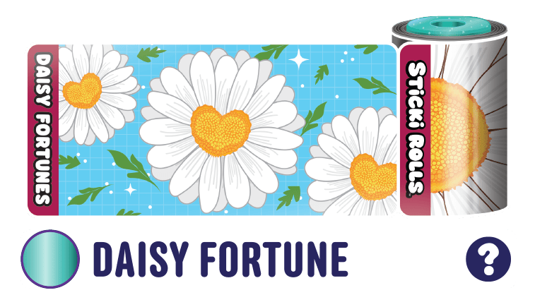 A Daisy Fortune sticker design featuring daisies.