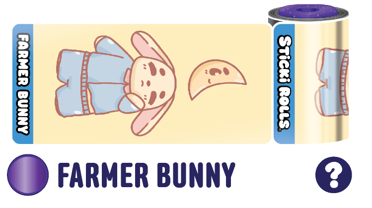 A Farmer Bunny sticker design of a bunny in pajamas.