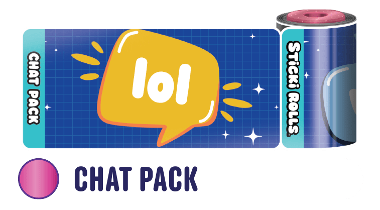 A Chat Pack design featuring a "lol" speech bubble.