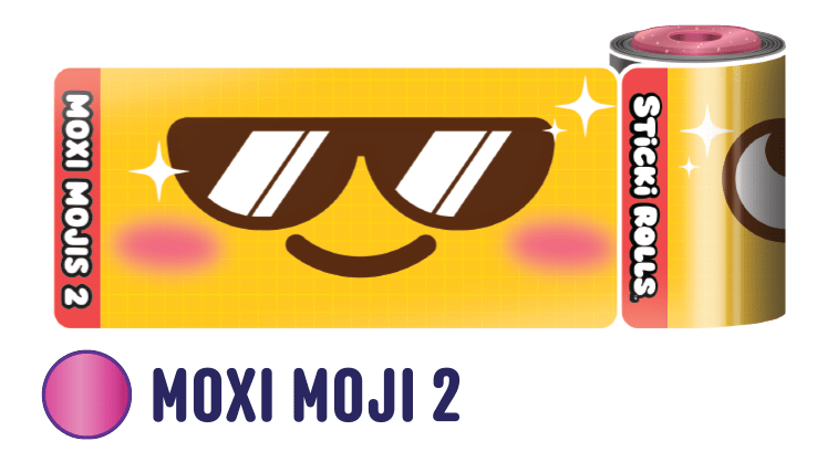 A Moxi Moji 2 sticker design of a sunglasses emoji.