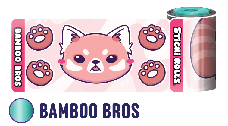 Sticki Roll's Bamboo Bros sticker design of a panda.
