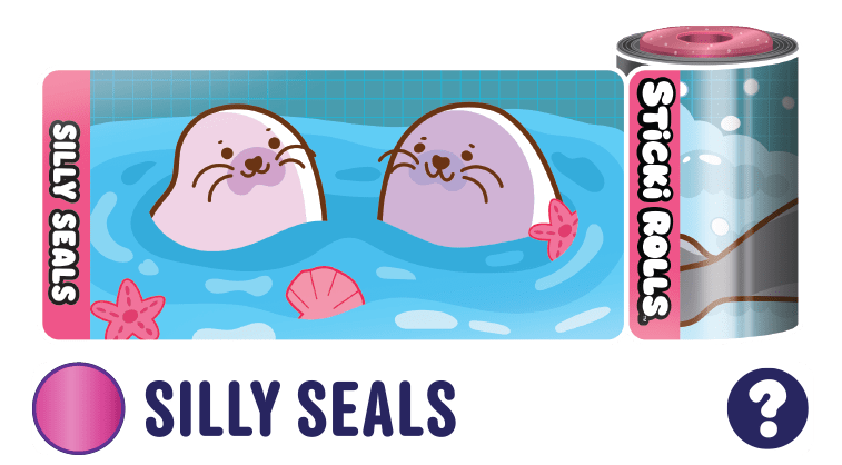 A Silly Seals sticker design of two seals.