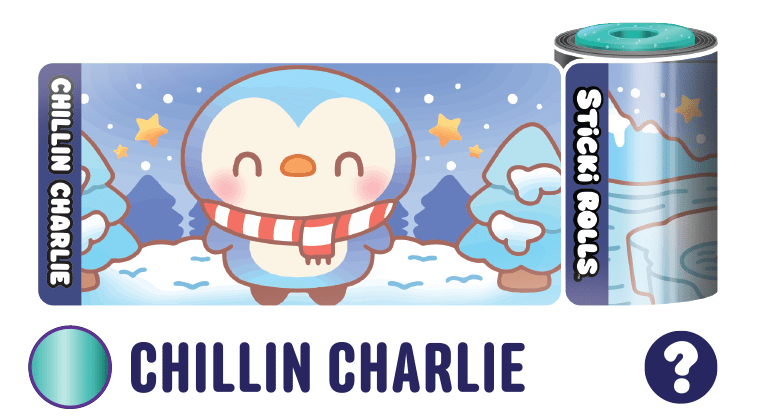 A Chillin Charlie sticker design of a penguin.