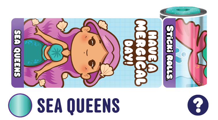 A Sea Queens sticker design of a mermaid with a mermaid pun.