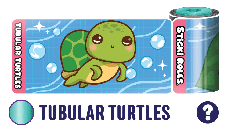 A Tubular Turtles sticker design featuring a turtle.