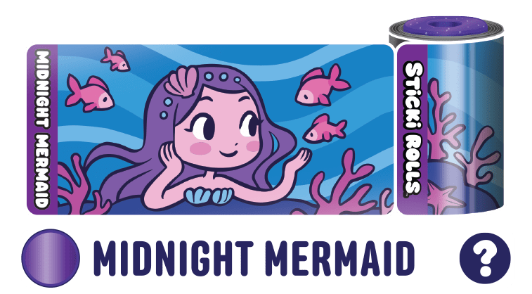 A Midnight Mermaid sticker design featuring a mermaid under the sea.
