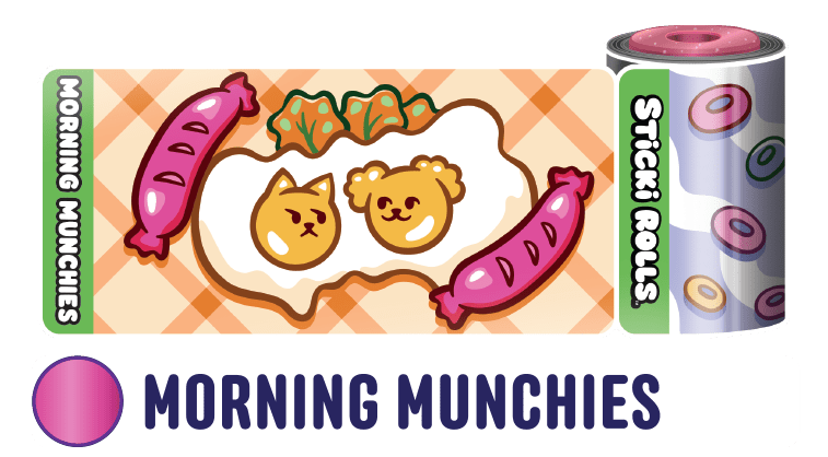 A Morning Munchies sticker design of a breakfast meal.