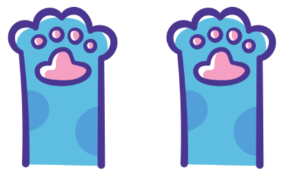 A pair of blue cat paws.